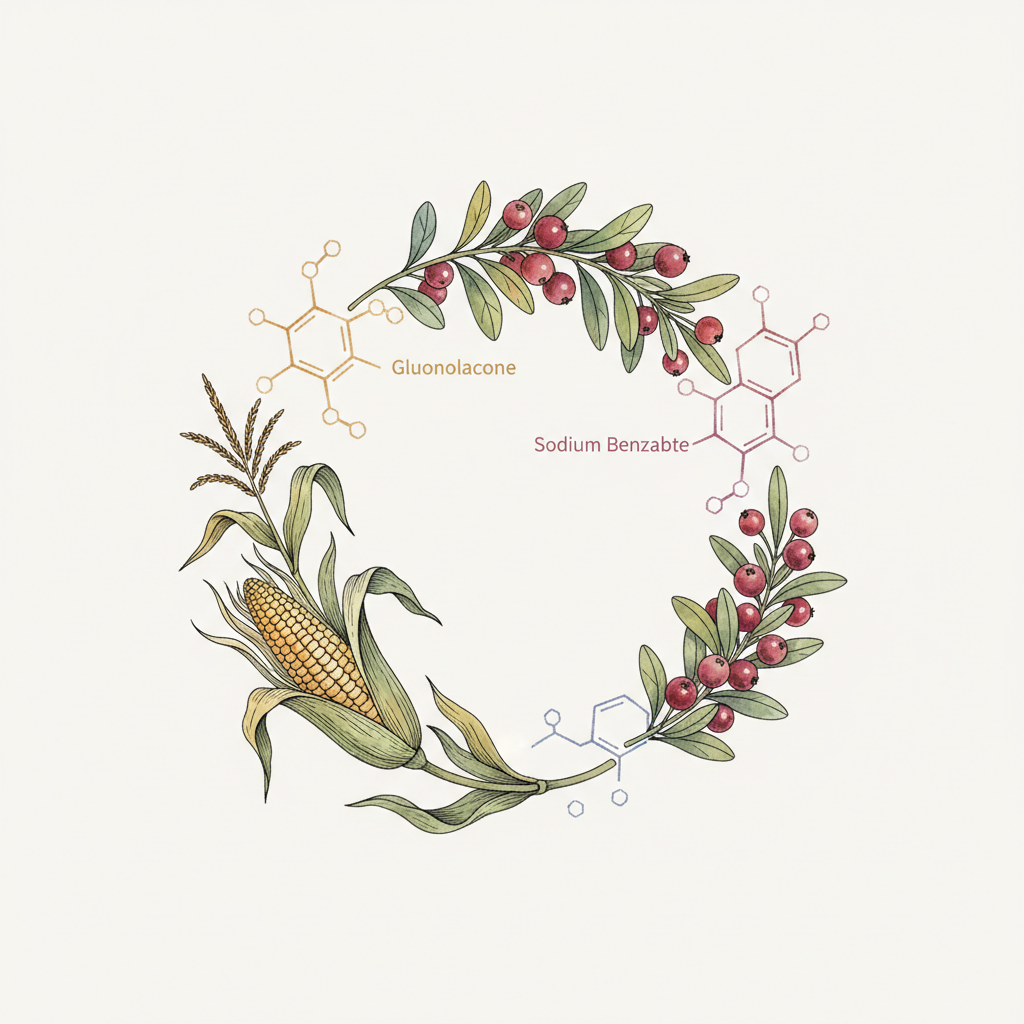 Gluconolactone & sodium benzoate